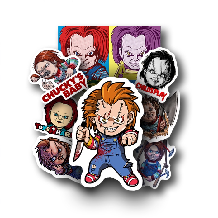 

Stiker Pack Chucky isi 9 Pcs Bahan Vinil Tahan Air Waterproof