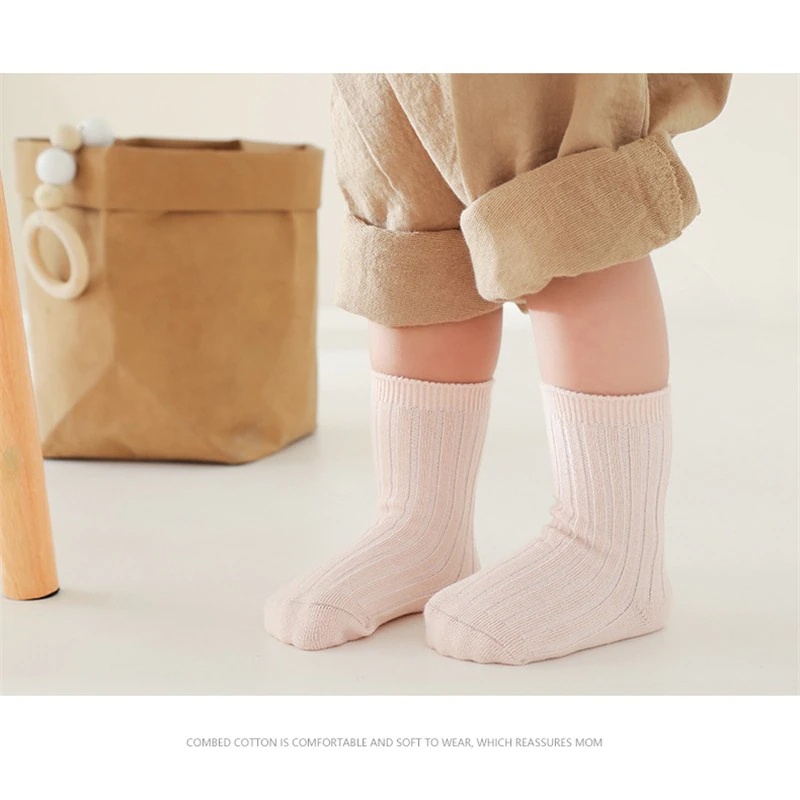 Kaos kaki anak  strip polos ala korea import usia 0-1 tahun