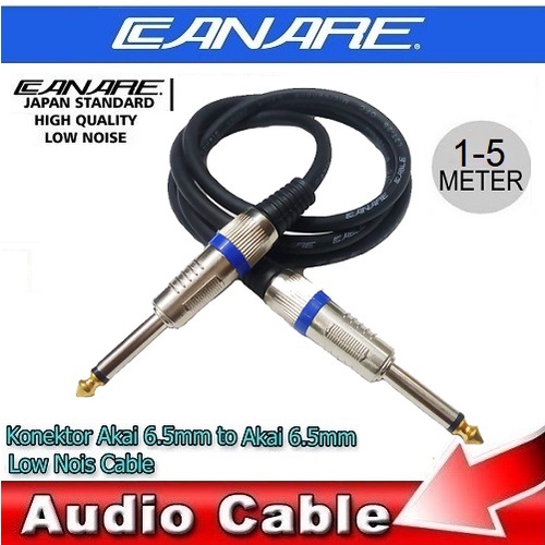 Kabel Gitar Instrument CANARE / Kabel Jack Akai Mono to Akai 6.5mm Lurus 1 Sampai 5 meter