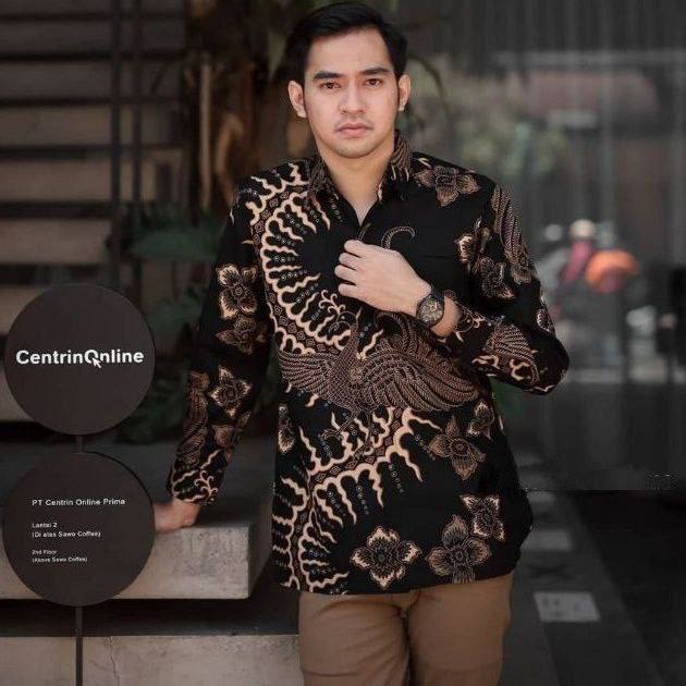 Kemeja batik pria lengan panjang motif klabang