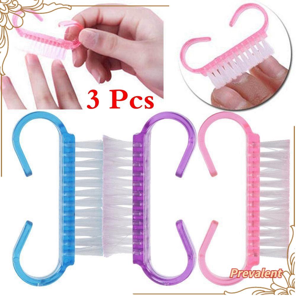 Preva 3pcs Sikat Kuku Portable Beauty Plastik Penggosok Kuku