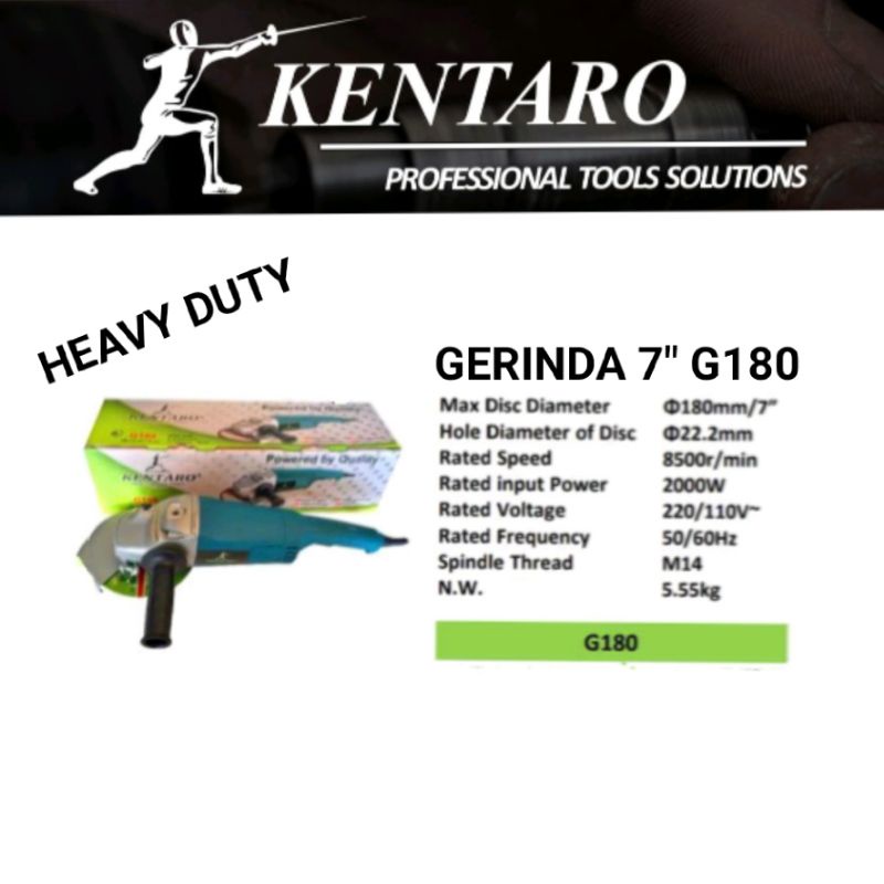 gerinda 7&quot; G180 heavy duty kentaro Japan quality