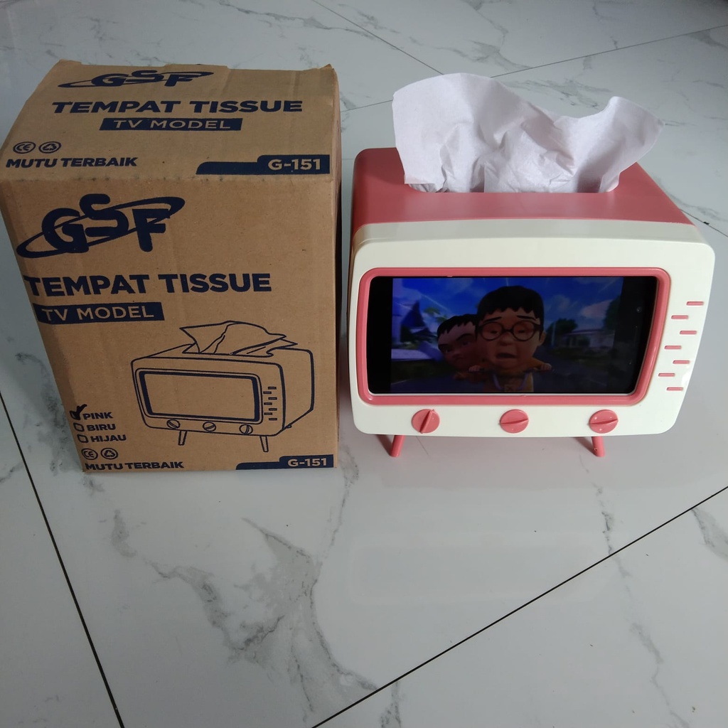 TEMPAT TISU MODEL TV GSF G-151 / TEMPAT TISU GSF G 151 / TEMPAT TISSUE TV MODEL GSF G-151 / KOTAK TISU / KOTAK TISSUE BOX ORGANIZER BENTUK TV HANDPHONE HOLDER TEMPAT TISU / KOTAK TISSUE BOX ORGANIZER BENTUK TV STAND HOLDER