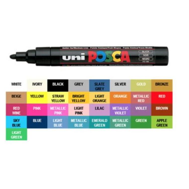 

[PRODUK B7VP0] Uni POSCA PC-5M Marker Pen - Medium Tip Part 1 HB8