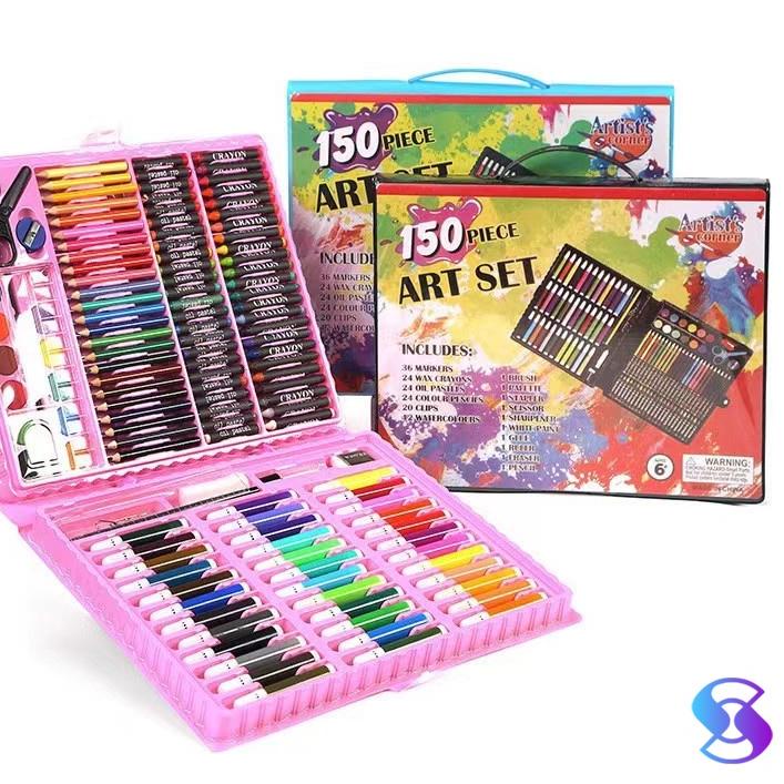 

LY4♘ Oil Pastel Crayon 150 Macam Warna Set Koper 150 in 1 Cocok Untuk Warna set-Suning Mall Ready Banyak