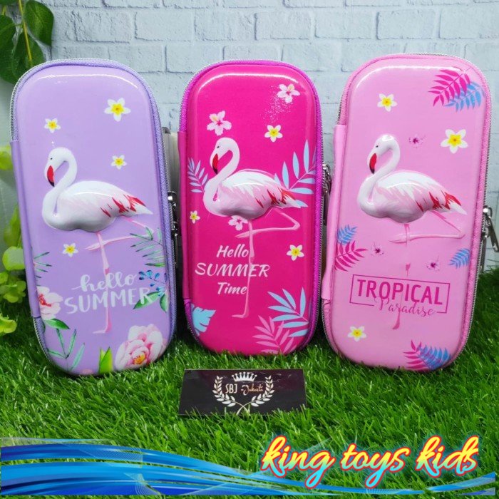 

TERBARU / TEMPAT PENSIL Smiggle LOOKALIKE EVA Hardcase FLAMINGO SERIES - Unicorn Pink