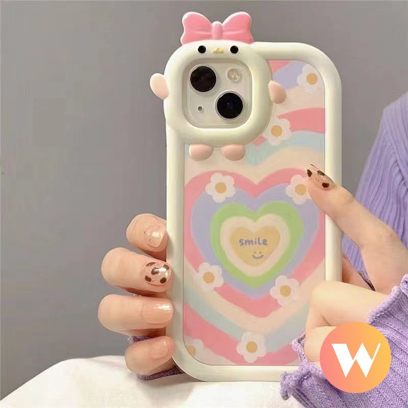 Cute Smile Case Realme C33 C35 C25Y C21Y C31 C11 C17 C30 C21 C25 C15 C25s C2 C3 C12 C1 9 6i 5 7 8 9pro+8i 8pr o9i 7i 5i 3D Bow Monster Lensa Gradasi Love Hati Soft Tpu Sarung