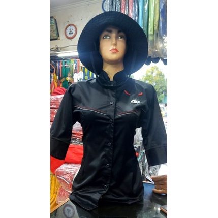 kemeja cewek hitam PDI-Perjuangan terbaru