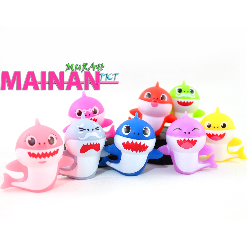 MAINANKEI MAINAN ANAK MURAH FIGURAN BABY SHARK ISI 8PCS FIGURE MINIATUR HIASAN PAJANGAN KUE TOPPER KUE