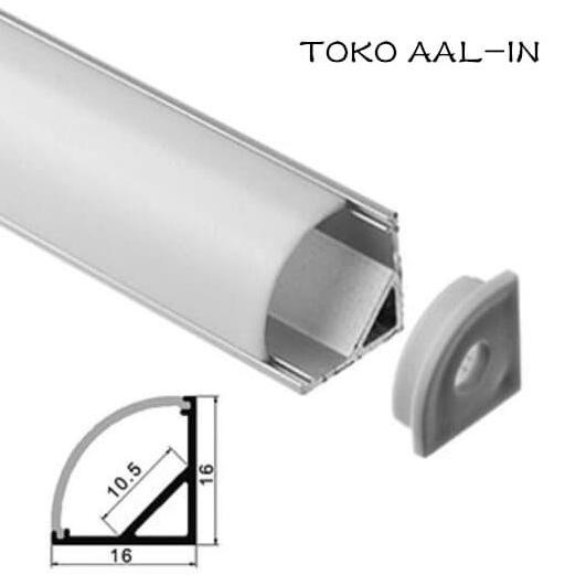 Kap Lampu Batangan Alumunium Panjang Bentuk L Rumah Lampu Strip Led