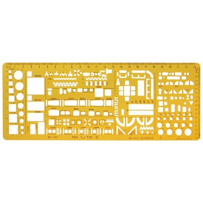 

JSH penggaris/mal arsitek template (4372) 1:100 & 1:200