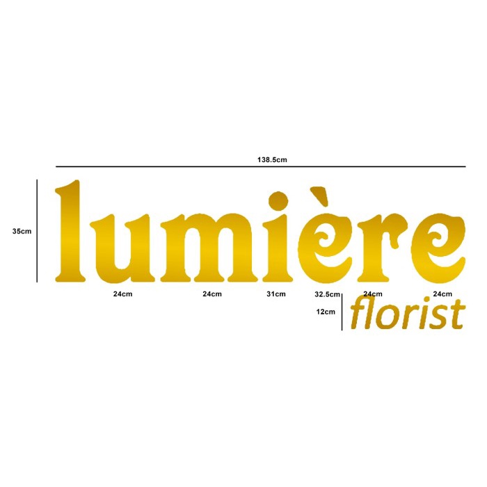 HURUF TIMBUL STAINLESS GOLD (FLORIST)