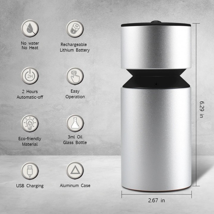 586 Waterless Rechargeable Oil Nebulizer Diffuser Aluminum Alloy Material