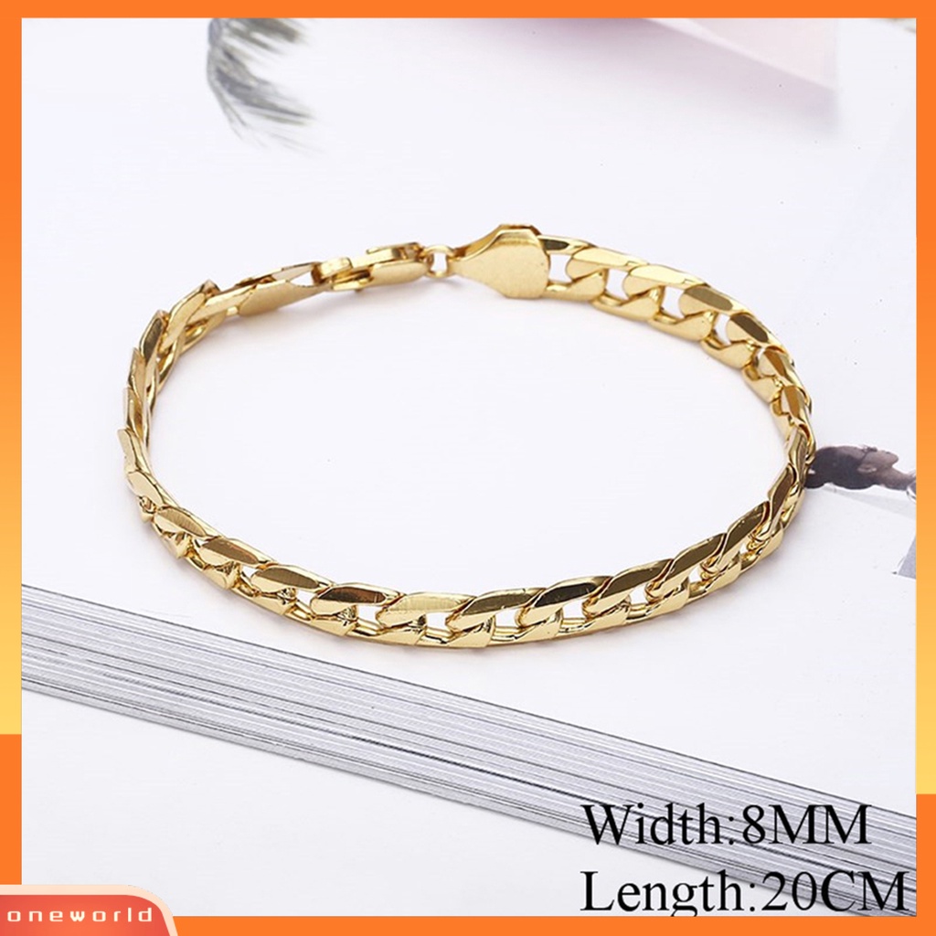 [WONE] Gelang Rantai Glossy Susah Tarnish Gaya Hip Hop Cuban Chain Bracelet Untuk Hadiah