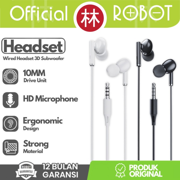 ROBOT RE602 3D Subwoofer Powerful Bass Headset Earphone Stereo Sound