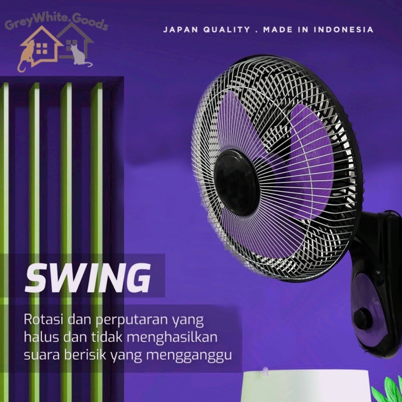 GW Wall Fan 12 Inch Kipas Dinding Hemat Daya Tidak Bising