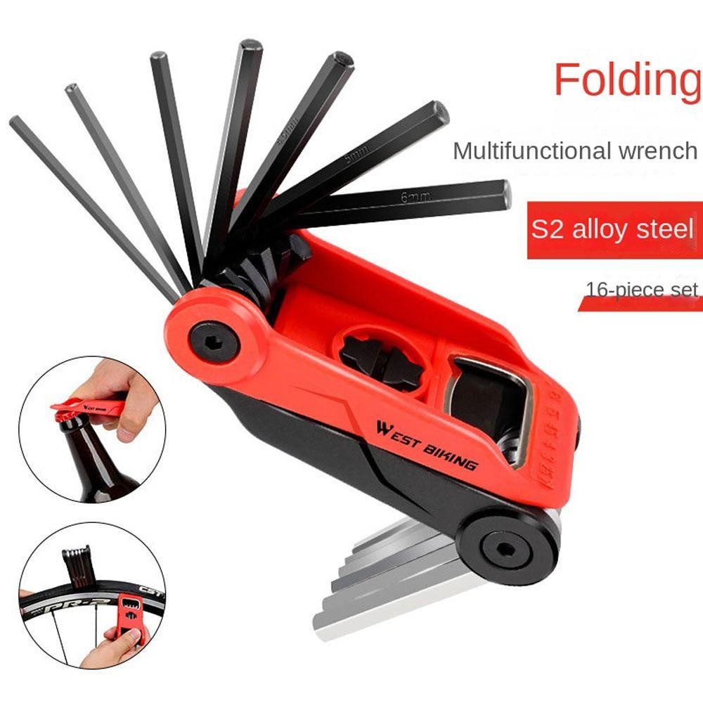 Lanfy Sepeda Multi-Fungsi Alat Portable 16in1 Bersepeda Bagian Aksesoris Sepeda Alat Perbaikan Obeng Hexagonal