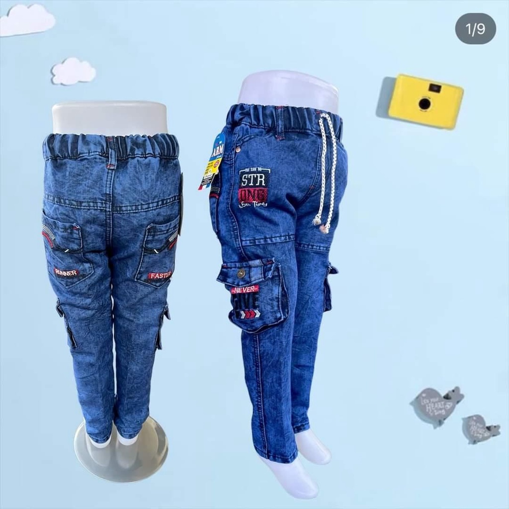 Celana jeans anak bahan denim usia 3 sampai 12 tahun