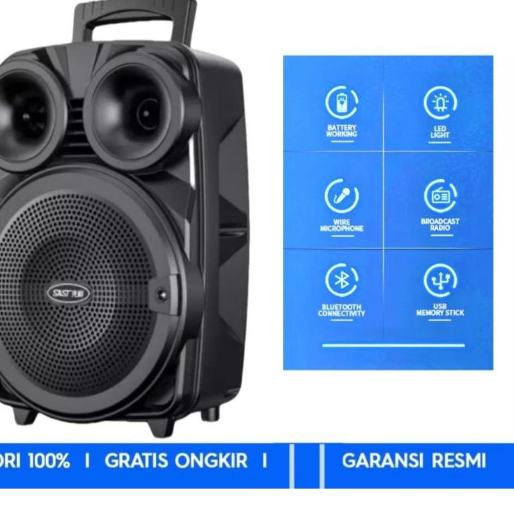 Harga Termuraah Speaker Bluetooth Karaoke Free Mic 6,5inch Fleco F3381/ Salon Aktif Portable Radio F