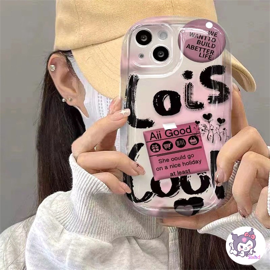 IPHONE Kompatibel Untuk Iphone14 13 12 11 Pro Max SE 2020 X XR Xs Max7 8 6 6s Plus Catatan Sederhana Menarik Bantal Udara Ponsel Case Lembut Shockproof Silicon Cover Pelindung