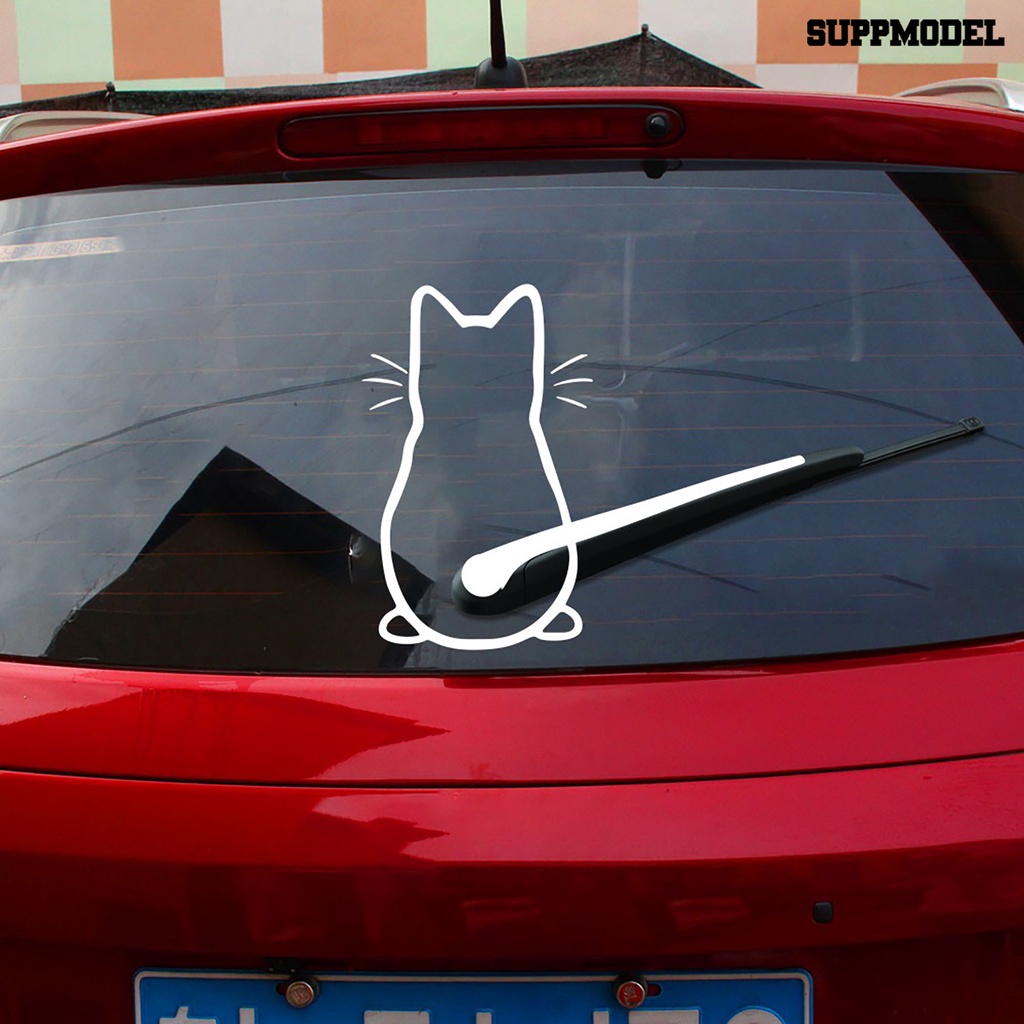 [Dekorasi] Stiker Stiker Decal Body Mobil Bentuk Kartun Kucing Lucu Untuk Mobil