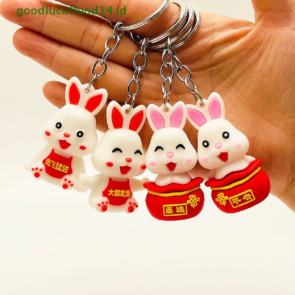 [GOOGFOUR] Kartun Lucu Tahun Baru Bunny Keychain Hewan Kelinci Gantungan Kunci Kreatif Beruntung Tas Dekorasi Gantungan Kunci Tas Natal Liontin Mobil Keyring Hadiah [TOP]