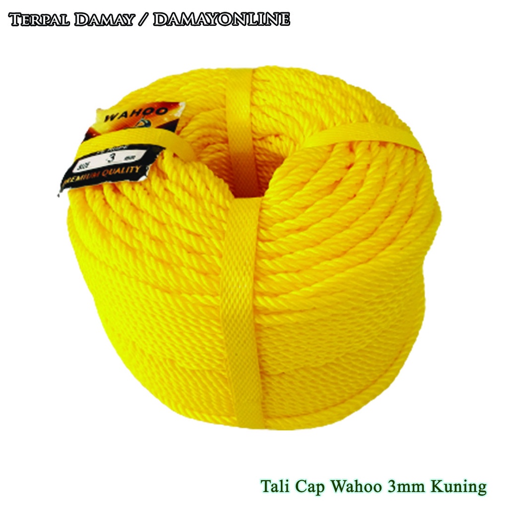 

Tali Tambang PE Cap Wahoo 3mm Kuning / Rol ( Harga Per Rol )