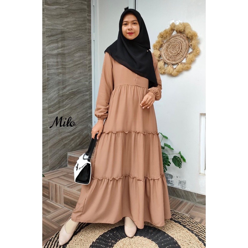 Gamis Firda Susun Wolfis Size M L XL Termurah