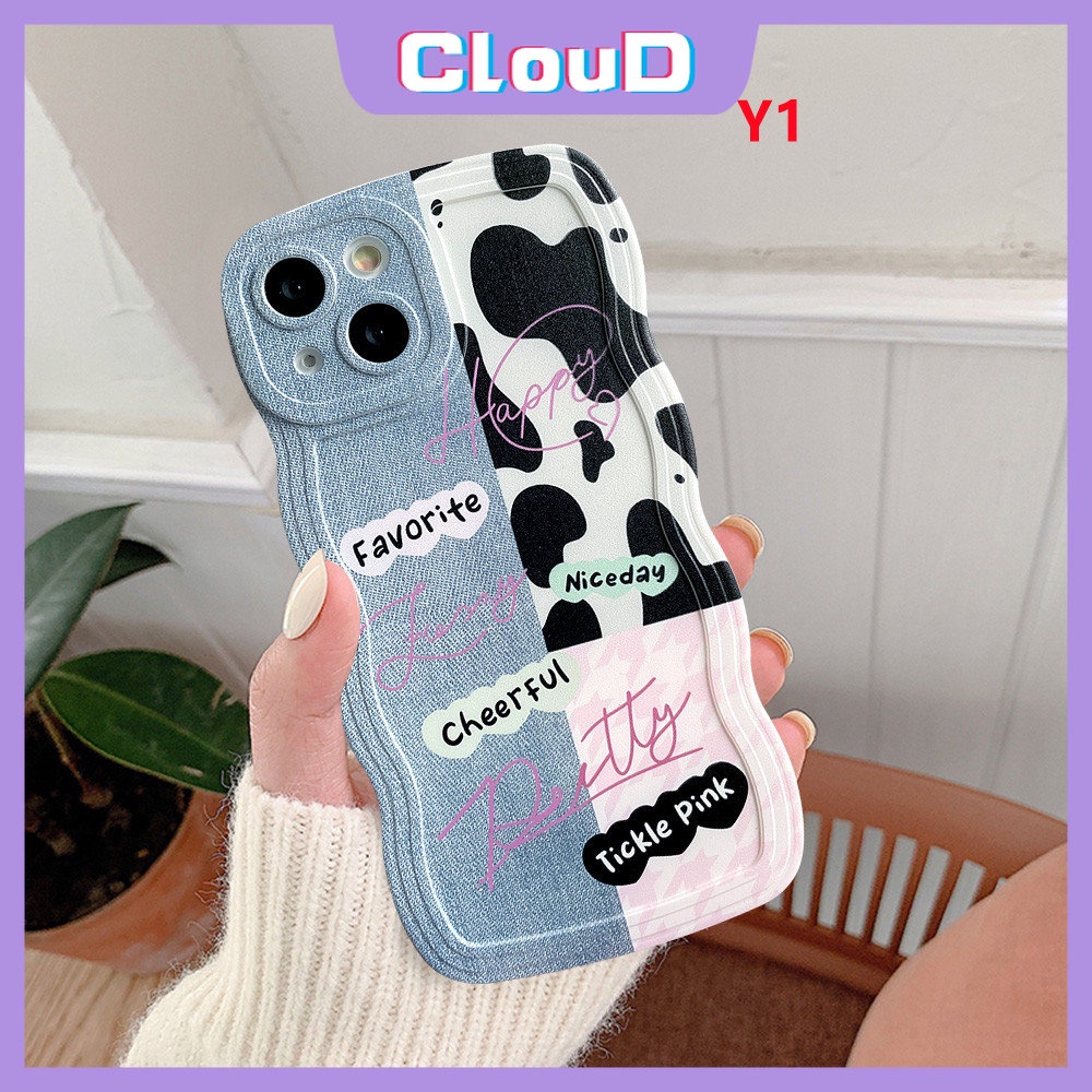 Case Redmi A1 9T 10 9A 9a1+10C 10A 9C Mi 11T Redmi Note 10s 10 9Pro 11s 11 9s 8 9 11Pro+10Pro Max Plus PO CO M3 X3 NFC Couple Denim Splicing Motif Leopard Wavy Edge Sarung Soft Cover