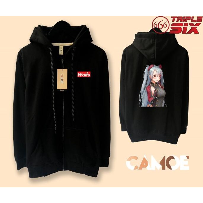 Jacket Anime Azur Lane Prinz Eigen Sweater Hoodie Pria Bahan Fleece Sablon Polyflex Zipper Resleting