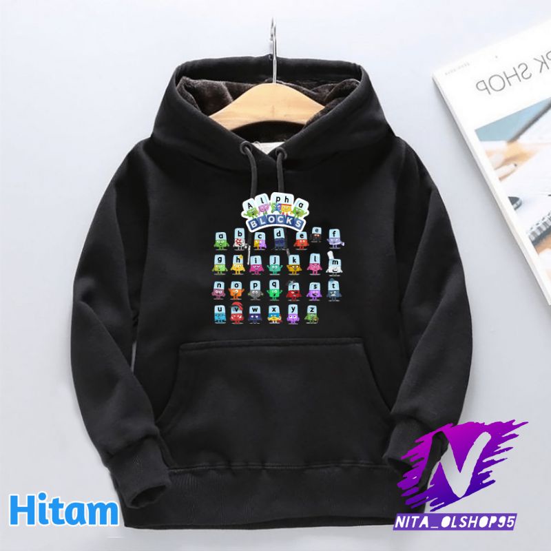 sweater hoodie anak alphabet block