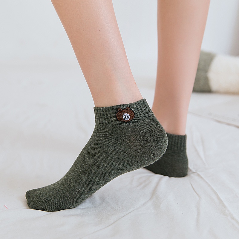 10 Pasang + Pouch Kaos Kaki Motif Bear MALLSHOPPING