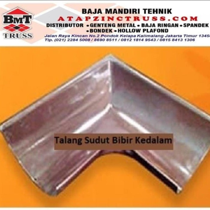 TALANG SUDUT / BELOKAN TALANG AIR 1/2 LINGKARAN METAL BAJA ZINCALUME