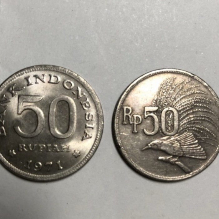 Uang Logam Koin Coin 50 Rupiah Burung Cendrawasih Tahun 1971 auar1u590 Ayo Beli