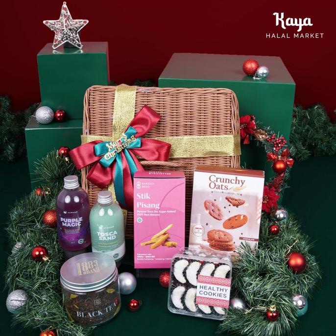 

PARSEL HAMPERS NATAL LENGKAP BLACK TEA, JAMUNE, KUE KERING - MERRY WF54634ER