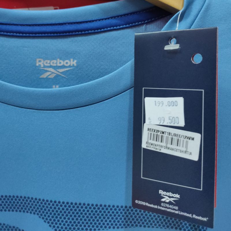 Kaos Reebok Sale Sports Station Men T-shirt Black and Blue Original