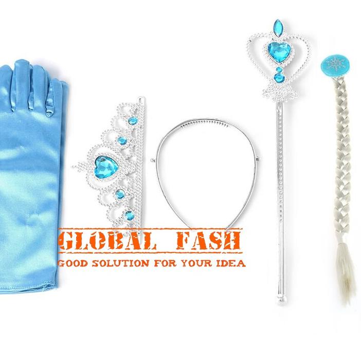Terkini set mahkota frozen elsa anna / crown frozen 4 in 1 / mahkota rambut tongkat elsa anna