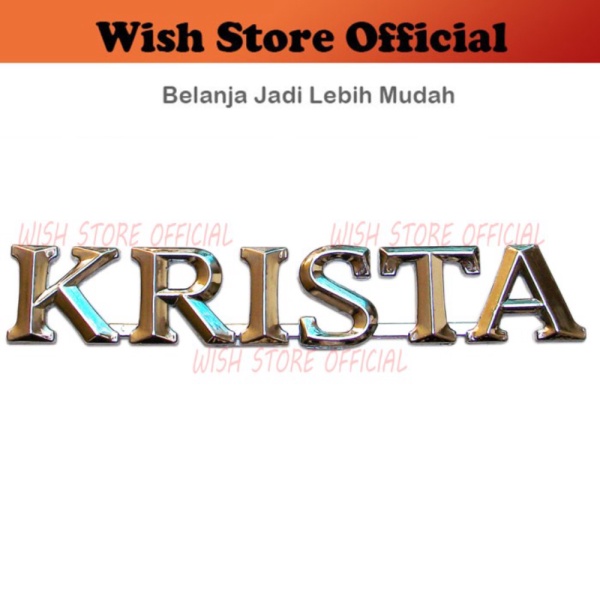 SALE Emblem / Car Logo / Lambang Mobil Tulisan KRISTA Untuk Kijang Krista