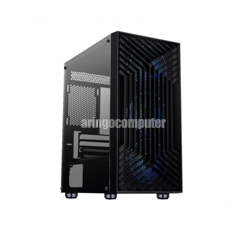 Casing Cube GAMING SWENS BLACK (Free 3 FAN RGB)