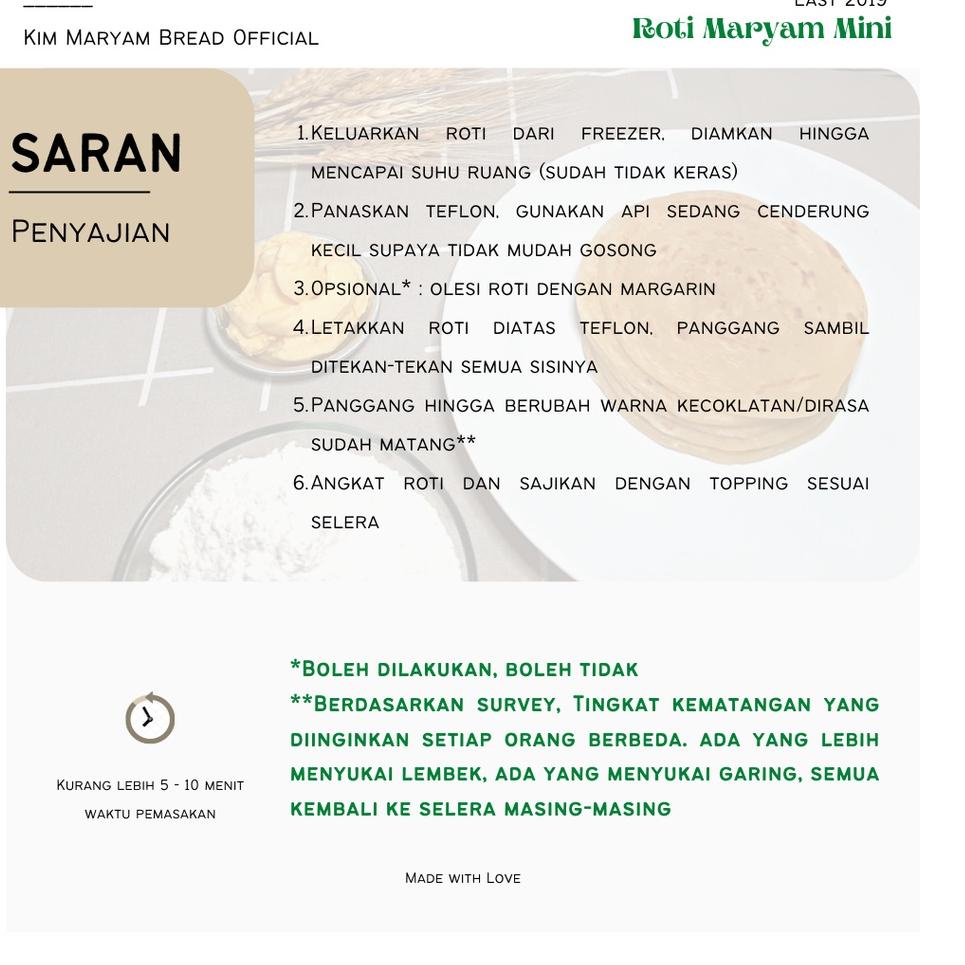 

(I-23)★» Roti Maryam/Cane/Canai/Konde Kim Original 1 Pack isi 5 Pcs trending