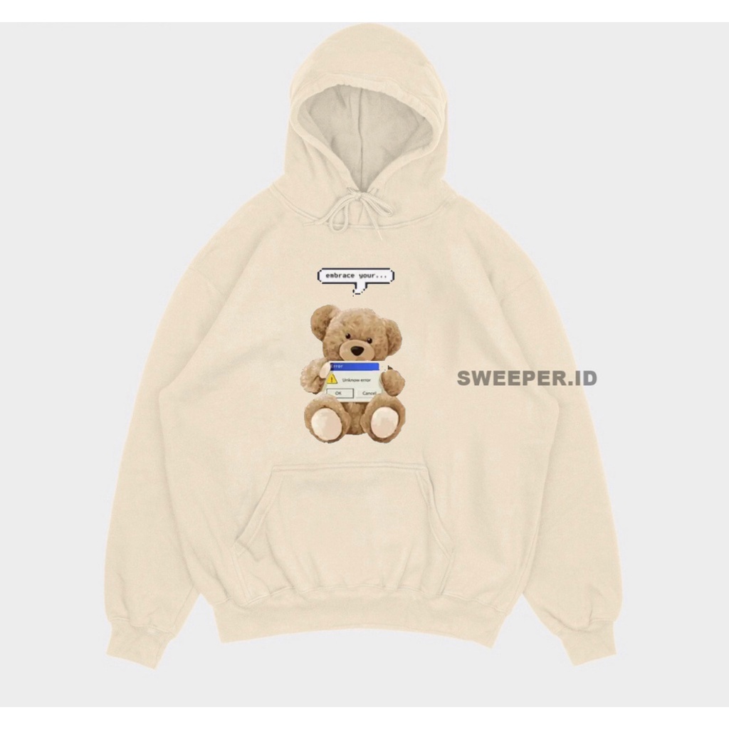 SWEATER HOODIE EMBRACE YOUR TEDDY BEAR 3D BAHAN FLEECE