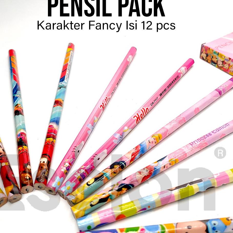 

Termurah 12pcs PENSIL KAYU 2B karakter / 1pack pensil kayu 2B / pensil kayu karakter ☣