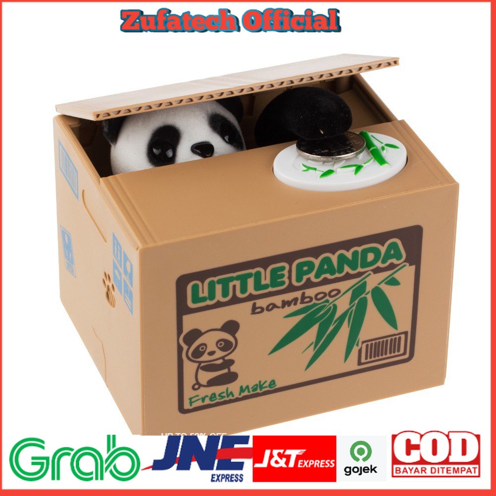 Celengan Panda Steal Money Little Panda Piggy Bank - MM8807-1 - White