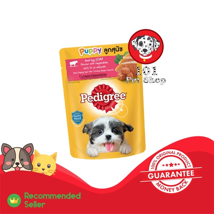 MAKANAN ANJING PEDIGREE POUCH PUPPY BEEF Egg LOAF 80GR