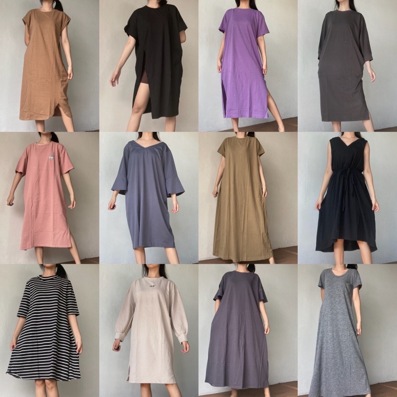 Shirt Dress - Basic Kaos Dress/  Dress Kaos wanita