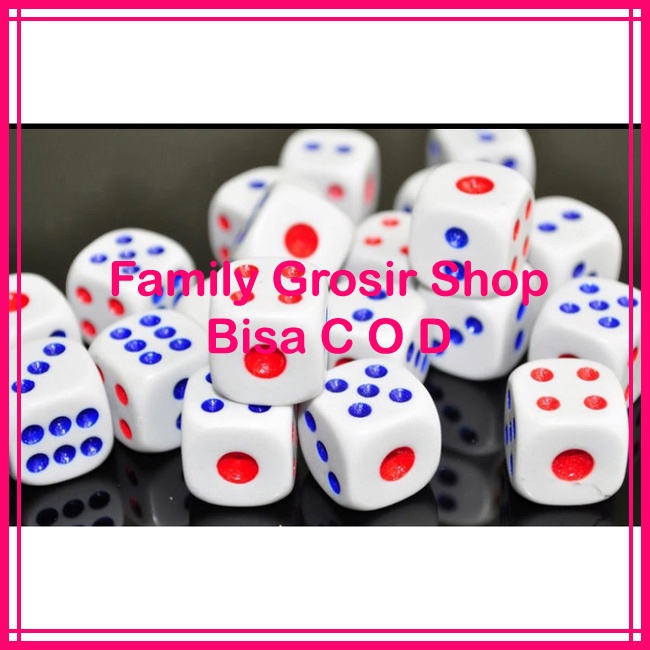 Dadu Mainan PVC Dice Board games Dot Domino Kartu Uno 12/18mm