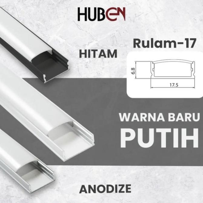 TERMURAH List Rel Rumah Lampu HUBEN RULAM-17 Led Strip Alumunium Acrylic Cover LAMPU LED KAMAR/LAMPU