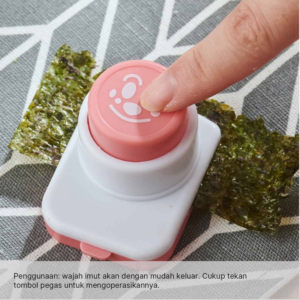 GrosirMart Cetakan Pemotong Nori Rumput Laut Cetak Muka Emoticon Nori Puncher Onigiri Sushi Bento Bahan Premium Bentuk Karakter kartun