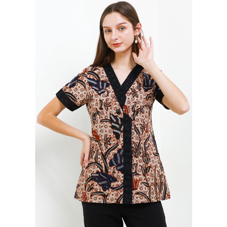 Arjuna Weda Blouse Batik Wanita Madura Daun
