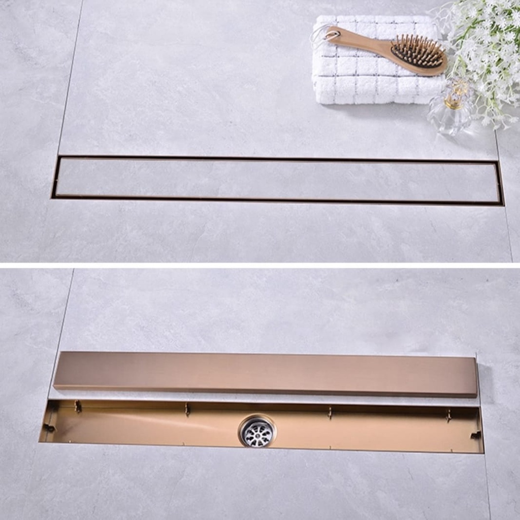 Saringan Got 60cm Rose Gold SUS 304 Saringan pembuangan air kamar mandi 60RG Floor Drain Drainer Strainer Stainless 304